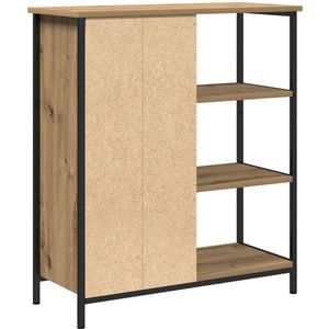 vidaXL - Kast - Artisan - eiken - Bewerkt - hout, - Metaal - 70 - x - 30 - x - 80 - cm - Kast