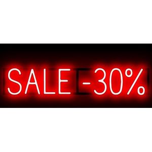 SALE -30% - Reclamebord Neon LED bord verlichting - SpellBrite - 82,6 x 16 cm rood - 6 Dimstanden - 8 Lichtanimaties - Winkel reclame