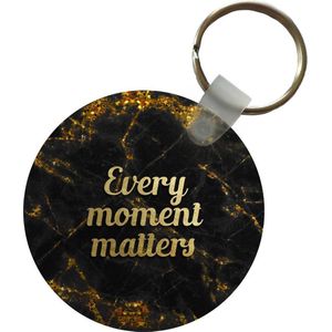 Sleutelhanger - Quote - Goud - Glitter - Marmer - Plastic - Rond - Uitdeelcadeautjes