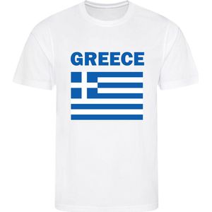 Griekenland - Greece - Ελλάδα - T-shirt Wit - Voetbalshirt - Maat: XXL - Landen shirts
