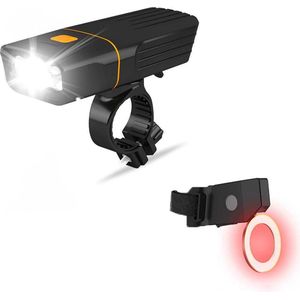 Lightyourbike ® - Fietsverlichting Set XL USB Oplaadbaar - Voorlicht en achterlicht - LED - 1.500 Lumen - 5.200 mAh - Waterdicht