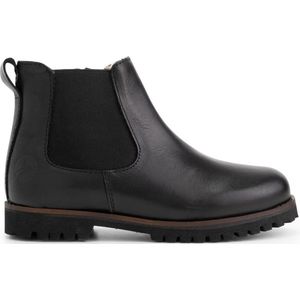 Travelin' Kids Chelsea boots Sel - Wol gevoerde Kinderschoenen met rits - Zwart Leer