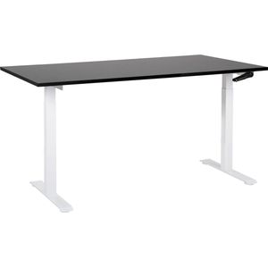 Bureau handmatig verstelbaar zwart/wit 160 x 72 cm DESTINES
