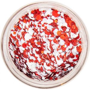 PartyXplosion - Professional Colours - Schmink - Pressed Chunky Glitter CREAM - Rood - Wit - Brabant
