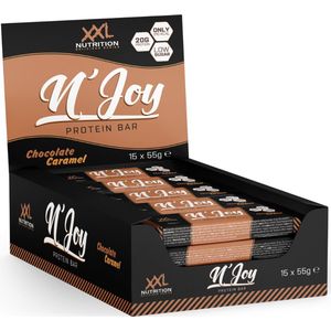 XXL Nutrition - N'Joy Protein Bar 15-Pack - Eiwitrepen & -snacks, Proteïne repen - Smeuïge Eiwit Reep én Hoog in Eiwit - Chocolade Caramel