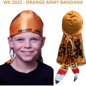 Orange Army Bandana voor Kinderen- EK WK Voetbal - Nederlands elftal - Koningsdag - Oranje petje - Sjaal - kleding - Holland - Meisjes - Jongens