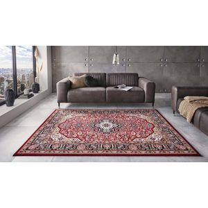 Klassiek vloerkleed Medaillion - rood/zwart 120x170 cm