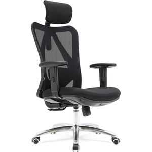 LifeGoods Ergonomische Bureaustoel - Office Chair - Volwassenen - Verstelbaar - Hoofdsteun - Zwart/Chroom