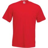 Set van 3x stuks basic rode t-shirt voor heren - voordelige 100% katoenen shirts - Regular fit, maat: XL (42/54)