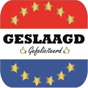 60x Bierviltjes Geslaagd Nederlandse vlag vierkant - Diploma/geslaagd/afgestudeerd feestartikelen