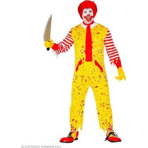 Widmann - Monster & Griezel Kostuum - Mckiller Fastfood Clown - Man - Rood, Geel - Small - Halloween - Verkleedkleding