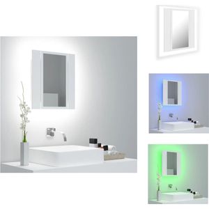 vidaXL Badkaast met Spiegel en LED - 40 x 12 x 45 cm - RGB-licht - Badkamerkast