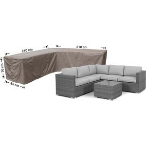 Raffles Covers beschermhoes loungeset / hoekbank (L-vorm) - 210 x 210 H: 70 cm - RHS210 - Waterdicht - Ademend - UV-bestendig - Elastisch rijgkoord - Beschermhoes tuinmeubelen