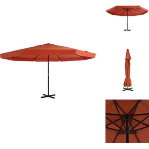 vidaXL tuinparasol - Terracotta - 500 x 385 cm - UV-beschermend - Aluminium paal - 8 baleinen - Parasol