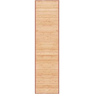 The Living Store Bamboe Tapijt - 80 x 300 cm - Bruin - Met anti-slip onderkant