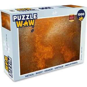 Puzzel Metaal - Roest print - Oranje - Vintage - Industrieel - Legpuzzel - Puzzel 1000 stukjes volwassenen