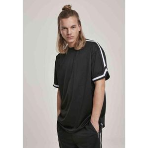 Urban Classics - Oversized Stripes Mesh Heren T-shirt - L - Zwart