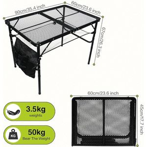 Campingtafel, opvouwbaar, klaptafel,draagvermogen en stabiliteit, ‎60 x 90 x 67 cm