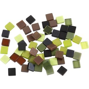 Creotime Kunststof Mini Mozaiek Vierkant Groen 5x5mm