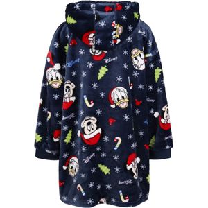 Mickey Mouse Disney - Marineblauw, kindersweatshirt / badjas / deken met capuchon, kerst / 146-170