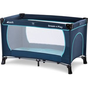 reisbed Dream N Play Plus, reisbedmatras, draagbaar en opvouwbaar, 120 x 60 cm, blauw