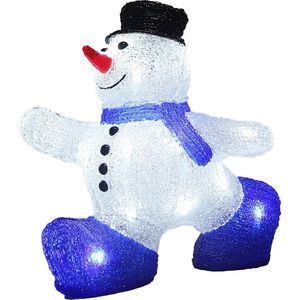 Deuba KerstfiguurSneeuwman M - LED Acryl 27cm –Wit Licht