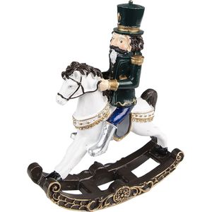 HAES DECO - Kerst Notenkraker - Kleur Groen - Formaat 15x5x18 cm - Materiaal Polyresin - Notenkraker Figuur - Notenkraker Soldaat - Kerstfiguur - Kerstdecoratie