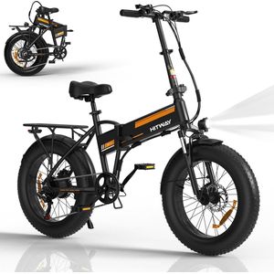 Hitway Fatbike 20 x 4.0 – Fatbike electrisch vouwfiets ��– 250W motor- 25km/h - Zwart