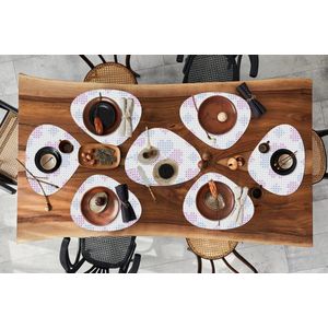 Placemat organisch - Placemats organic - Onderleggers - Klaver - Patronen - Paars - 10 stuks