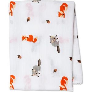 Lulujo - hydrofiele doek - swaddle - katoen  - 120x120 cm - Forest Friends