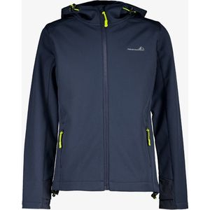 Mountain Peak kinder softshell jas blauw - Maat 116 - Met capuchon - Ritssluiting