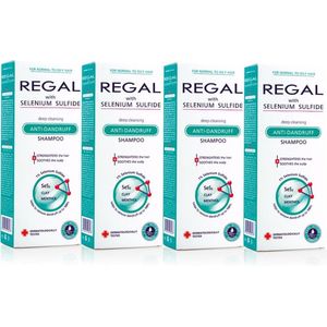 Regal Anti Roos Shampoo Voordeelverpakking - Diep Reinigend met Selenium Sulfide - voor Normaal en Vet Haar - 4 x 200ml