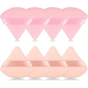 Triangular Poeder Make-up Sponzen - 8 Stuks Zachte Fluweel Beauty Blenders voor Contouren en Ogen