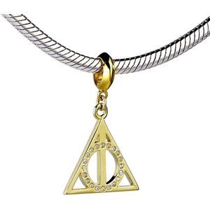Harry Potter Sterling Silver Gold Plated Deathly Hallows slider charm with Crystal Elements