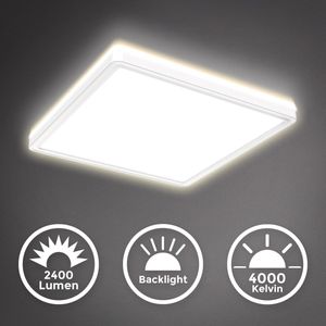 B.K.Licht - Pafonniére - dimbaar - witte plafondlamp - hoekig (l: 29.3cm) - 4.000K neutral wit licht