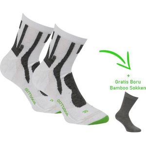 Bamboo wandel sok - Naadloze sokken - Antibacterieel - Heren en dames - 2 Paar - 1 Paar sokken cadeau - Wit - 46/47
