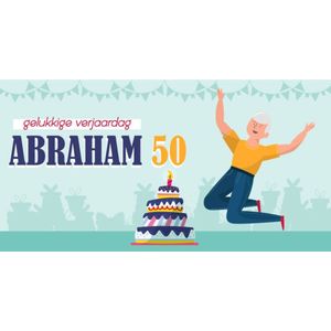 Gelukkige Verjaardag Abraham 50 Spandoek 75x150cm