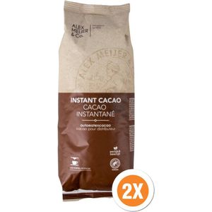 Alex Meijer Instant cacao - 2x1 Kilo Zak - Voordeelverpakking - Combi - Chocolademelk Poeder