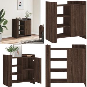 vidaXL Dressoir 73,5x35x75 cm bewerkt hout bruin eikenkleur - Dressoir - Dressoirs - Kast - Wandkast