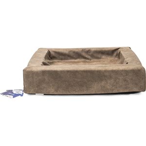 Let's Sleep Comfy Cushion - Hondenkussen - Hondenmand - Opstaande rand - Schuim - 60 x 50 x 12 cm - M - Taupe