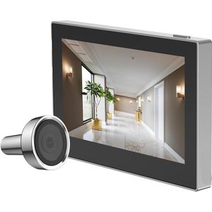 Beveiligingscamera Buiten - Draadloze IP-camera - WLAN Deurkijker - Videodeurbelcamera - met 146° Groothoek - 2200mAh Batterij - 2,4GHz - Weerbestendig - Zilver