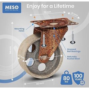 Heavy Duty Castors - Zwaarlast Zwenkwielen / Trolley Wielen voor Meubels 4