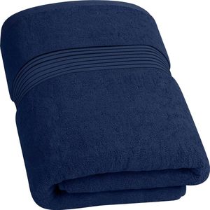 Badhanddoek, 700 g/m², katoen, marineblauw, 89 x 178 cm, luxe badhanddoek, perfect voor thuis, badkamer, zwembad en sportschool, ringgesponnen katoen