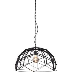 Industriële hanglamp Ladan, zwart, rond