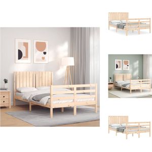vidaXL-Bedframe-met-hoofdbord-massief-hout-120x200-cm - Bed - Bed