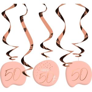 Folat - Hangdecoratie Elegant Lush Blush 50 Jaar - 5 stuks