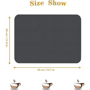 Koffiezetapparaat afdruipmat koffiemat gootsteen servies onderlegger (40 x 30 grijs)