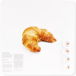 Dresz Magneetbord | Whiteboard | Beschrijfbaar | Inclusief 4 Magneten | 2 Montagehaken | Croissant | 29 x 29 cm | Bruin
