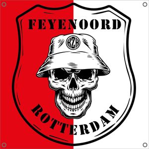 FR.KZK Feyenoord Rotterdam vlag - SKULL (cadeau)