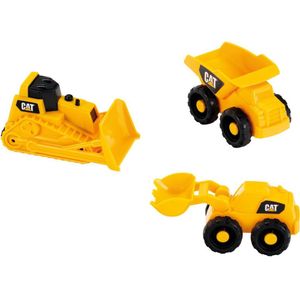 Klein Toys Cat bouwvoertuigen set - kiepvrachtwagen, bulldozer en schepmachine - geel zwart